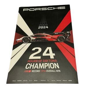 2024 Porsche 963 24 Hours of Daytona Showroom Advertising Poster 19th Win Boss